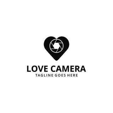 Vector illustration of Camera with sign Creative Concept Logo Design Template