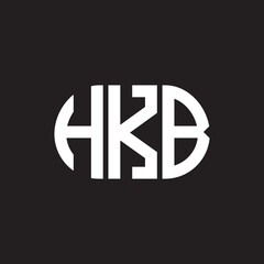 HKB letter logo design on black background. HKB creative initials letter logo concept. HKB letter design.