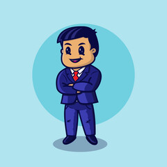 Business Man Vector Illustration With Cute Style