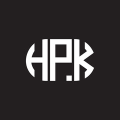 HPK letter logo design on black background. HPK creative initials letter logo concept. HPK letter design.