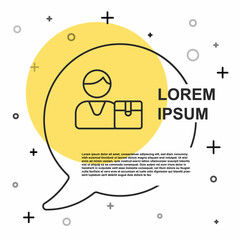 Black line Buyer icon isolated on white background. Random dynamic shapes. Vector