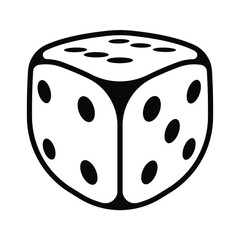 Dice cube icon. casino game sign. Vector illustration