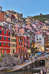 Fototapeta na wymiar Riomaggiore town in Cinque Terre Italy 