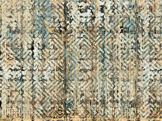Carpet bathmat and Rug Boho style ethnic design pattern with distressed woven texture and effect