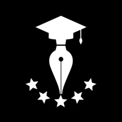 Education Ink Pen icon isolated on dark background
