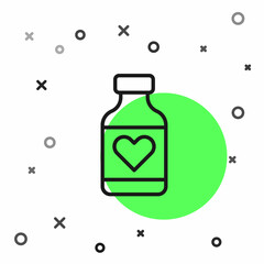 Black line Vitamin complex of pill capsule icon isolated on white background. Healthy lifestyle. Vector