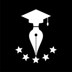 Education Ink Pen icon isolated on dark background