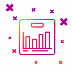 Color line Pie chart infographic icon isolated on white background. Diagram chart sign. Gradient random dynamic shapes. Vector
