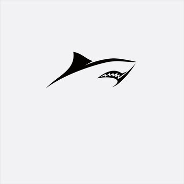 simple creative logo design shark
