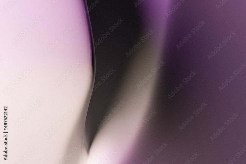 Poster Soft purple chiffon backdrop with curves and waves. Design and cloth concept. 3D Rendering.
