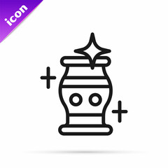 Black line Clean vase icon isolated on white background. Vector