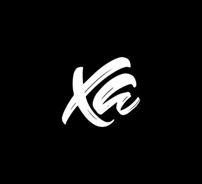 White Vector Letters Logo Brush Handlettering Calligraphy Style In Black Background Initial xa