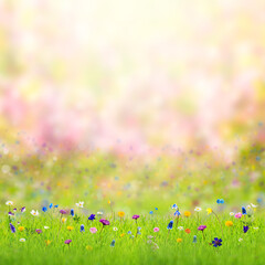 Beautiful spring flower on meadow - 487523986