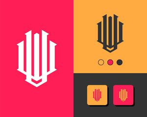 Letter W V logo design. creative minimal monochrome monogram symbol. Universal elegant vector emblem. Premium business logotype. Graphic alphabet symbol for corporate identity