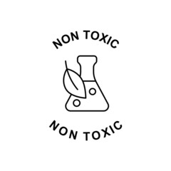 non toxic label icon in black line style icon, style isolated on white background - obrazy, fototapety, plakaty