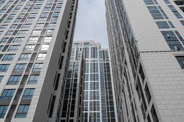 Fototapeta na wymiar Business skyscraper buildings and sky View.high-rise office buildings in modern city.