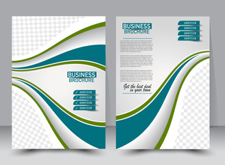 Flyer design template. Annual report cover.  Brochure background. For magazine front page, business, education, presentation. Vector illustration a4 size. Green color.