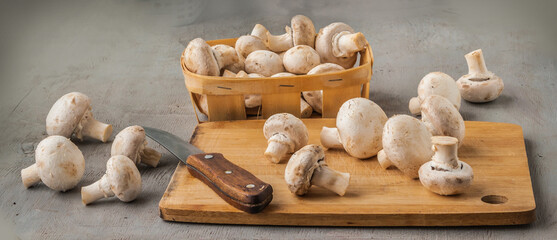 Mushrooms on the kitchen table
