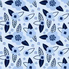 Vector seamless pattern with floral pattern. Boho colors, pastel colors. For printing on fabrics and clothes. For wall design. Poster for the interior, postcard, congratulation. in hand drawn style