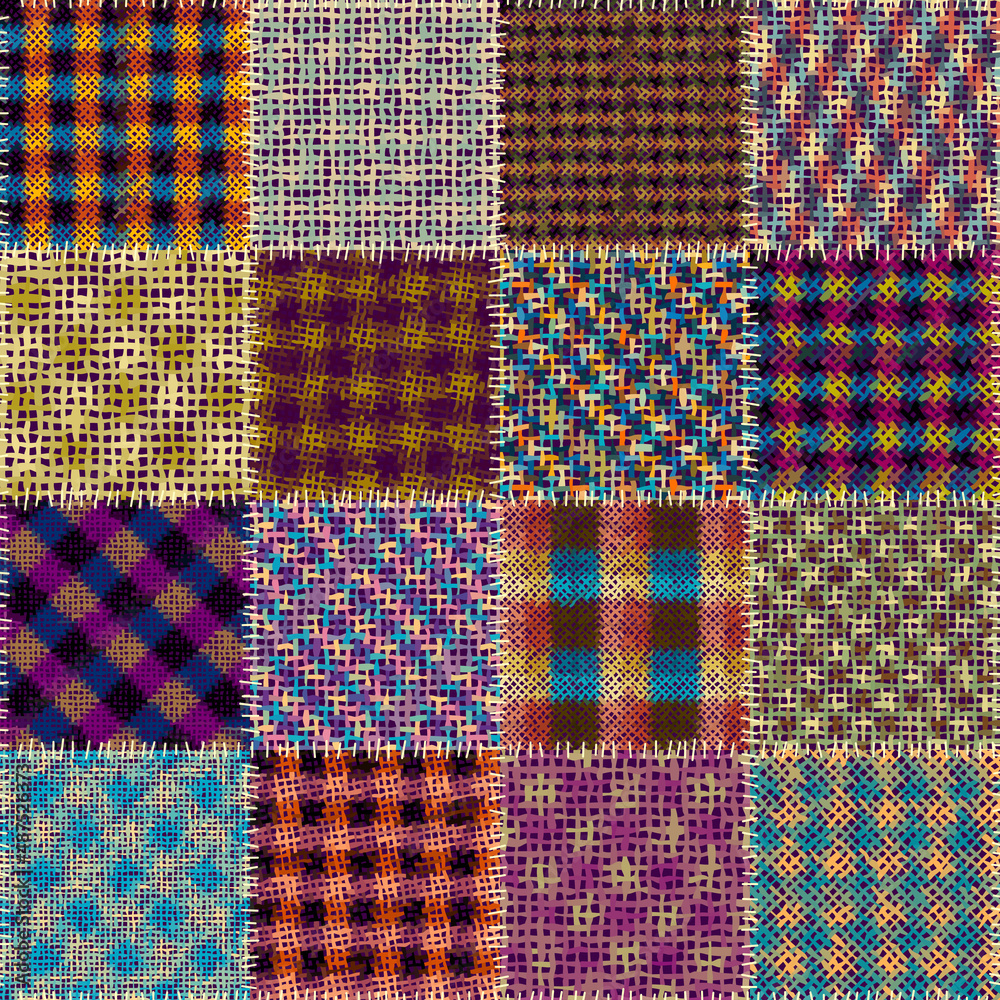 Poster Imitation of a texture of rough canvas. Seamless pattern.