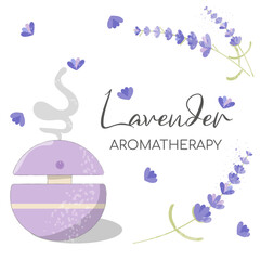 AROMATHERAPY lavender benefits of lavender illustration for poster design article advertising banner