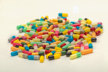 pills on white background
