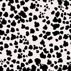Fototapeta na wymiar Seamless pattern dalmatian or leopard fur animal print.Animal skin template.