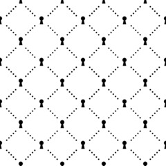 Seamless ornament with key hole. Secret concept. Mystery, clue and magic wallpaper. Mystical fairytale, fantasy secrecy background