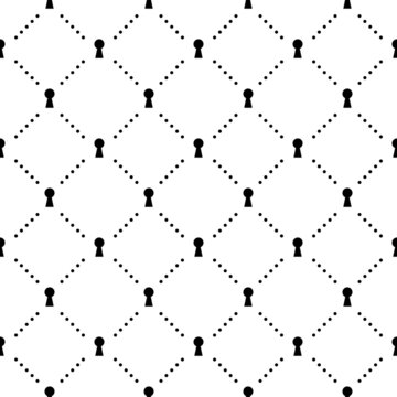 Seamless ornament with key hole. Secret concept. Mystery, clue and magic wallpaper. Mystical fairytale, fantasy secrecy background