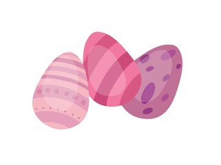 Vector isolated colorful element. Logo for the design of postcards for Easter. Painted Easter eggs.
