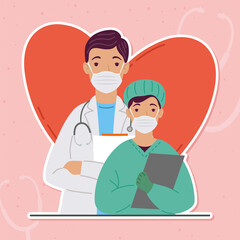 Obraz premium doctors medical staff in heart
