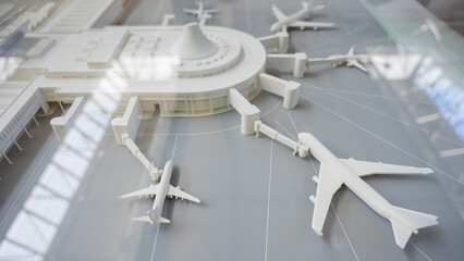 Naturalistic cardboard model of the international airport of Turkey.