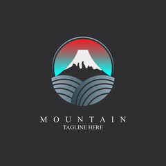 mountain logo template design vector for brand or company and other