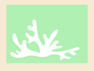 Obraz premium Abstract floral motif on a green background, minimalist painting