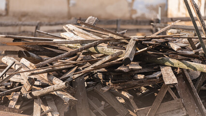 Old mossy and dirty wooden boards. Close up