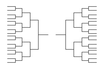 Tournament bracket templates on white background.