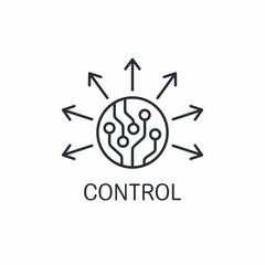 Electronic control and management. Vector linear icon isolated on white background