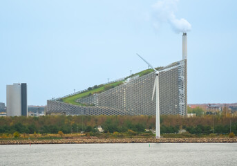Amager hill, also known as Copenhill, is a building in Copenhagen that serves both as a powerplant...