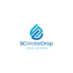 SC WATER DROP LOGO DESIGN VECTOR