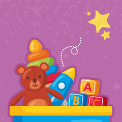 kids toys in basket