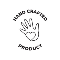 Handcrafted product label icon in black line style icon, style isolated on white background