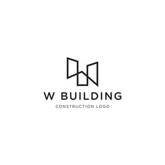 W BUILDING CONSTRUCTION LOGO DESIGN