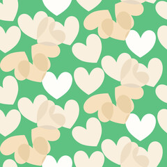 Vector seamless love symbol half-drop pattern, with stylish hearts 