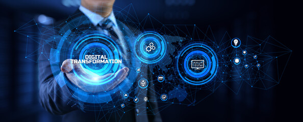 Digital transformation disruption digitalization innovation technology concept.