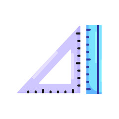 triangular and straight ruler illustration