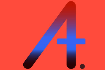 Obraz premium Letter or Alphabet A logo design in Blue and Red Gradient