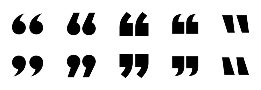 recommend clip art: Quotation Marks Icon Set. Set of Quotation Mark Icons or Symbols. Flat Style Quote Marks Vector 