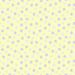 Cute flower seamless pattern. Floral vector texture