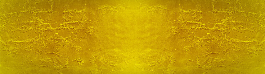 Naklejka premium Abstract golden gold yellow colored retro old vintage antique scratched paper texture background banner panorama