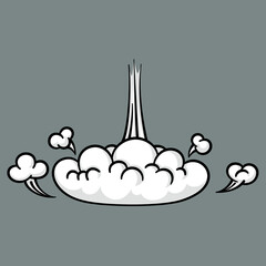 Comic cloud or smoke, cartoon vector motion effects, and explosions - obrazy, fototapety, plakaty